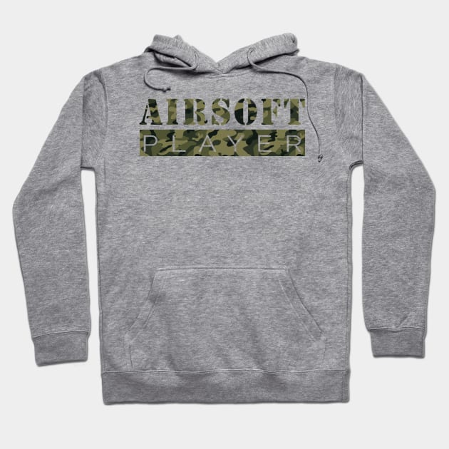 Airsoft Player (Camo Design) Hoodie by WordvineMedia